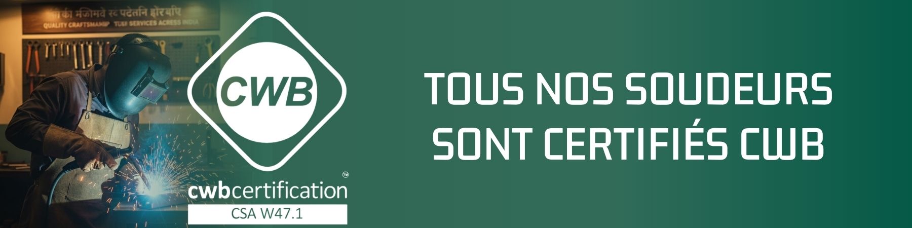 Soudeurs certifiés CWB w.47.1 chez Prototype GF en Beauce